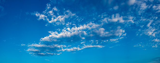 Panoramic Shot of White Clouds with a Blue Sky