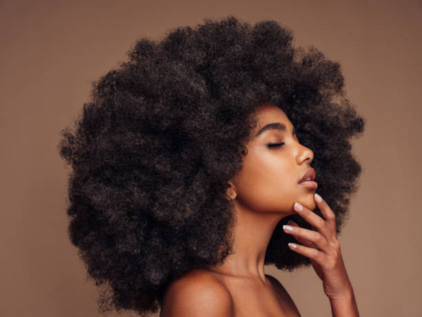 istock Beautiful girl with curly hairstyle 1438969342