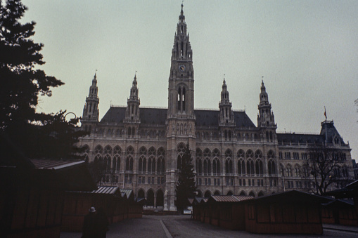 Vienna, Austria April 1985: Vienna City Hall in 80s