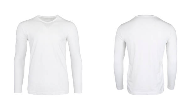 istock Men's v neck full sleeves t-shirt 1438977984