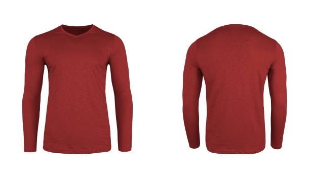 istock Men's v neck full sleeves t-shirt 1438977992