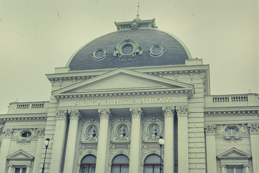 Vienna, Austria April 1985: Volkstheater building in 80s