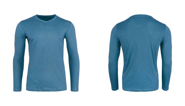 istock Men's v neck full sleeves t-shirt 1438978039