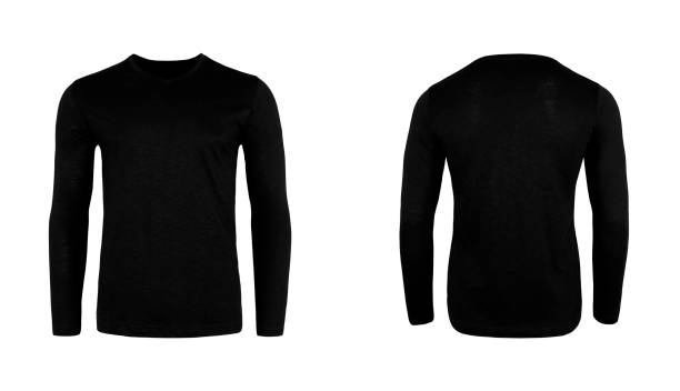 istock Men's v neck full sleeves t-shirt 1438978045