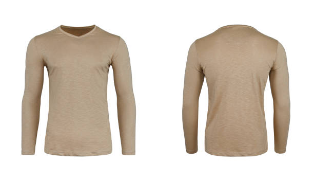 istock Men's v neck full sleeves t-shirt 1438978075