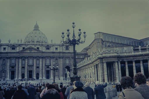 Rome, Italy march 1978: San Pietro square in rome in 70s