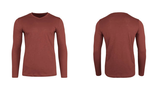 istock Men's v neck full sleeves t-shirt 1438978085