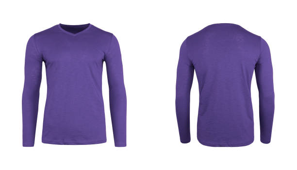 istock Men's v neck full sleeves t-shirt 1438978097