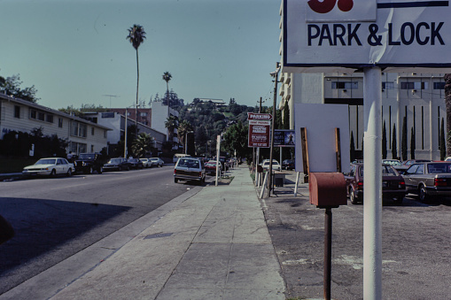 Los Angeles, United States may 1979: los angeles street view scene in 70s