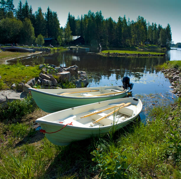 istock Two boats on the lake 1438981875