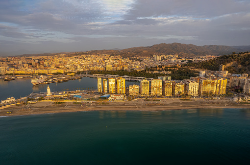 Malagueta Beach is a beach in the Centro district of the city of Málaga , in Andalusia , Spain .