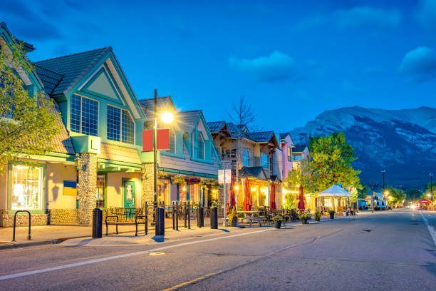 istock Main Street Downtown Canmore Alberta Canada Night 1438989263