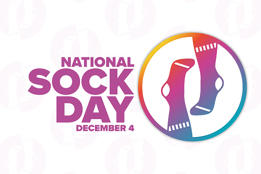 National Sock Day. December 4. Holiday concept. Template for background, banner, card, poster with text inscription. Vector EPS10 illustration