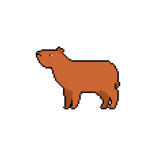 Capybara Pixel art. 8 bit guinea pig. pixelated Vector illustration vector art illustration