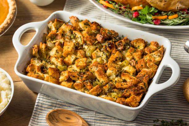 istock Homemade Thanksgiving Stuffing Dressing Casserole 1438992947