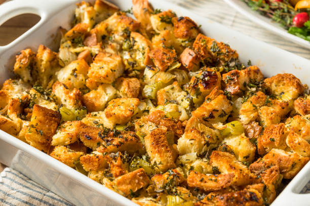 istock Homemade Thanksgiving Stuffing Dressing Casserole 1438992975