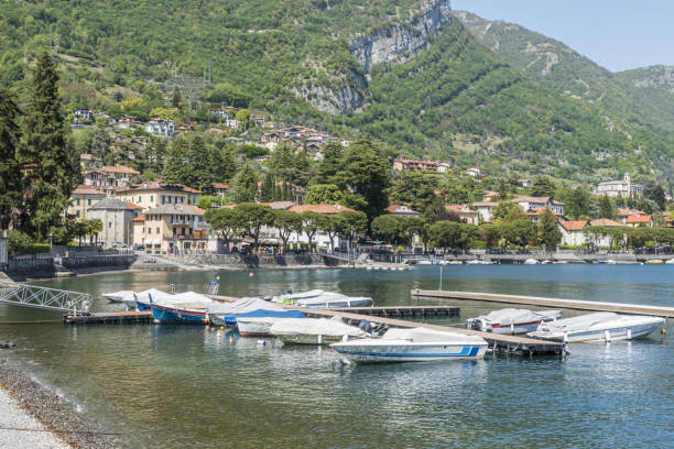 istock High angle view of Lenno in the Lake Como 1438993187