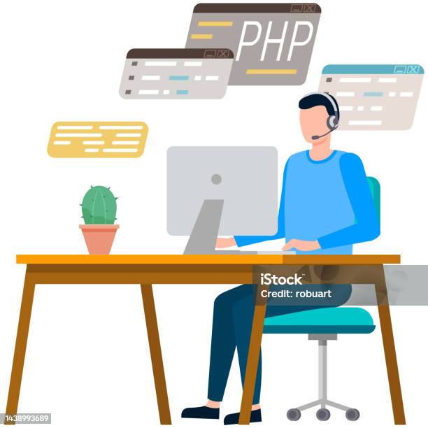 Programmer Engineering And Coding Set Of Programmers Working On Web ...
