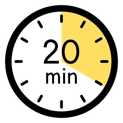 20 minutes,concept of time,timer illustration,vector.