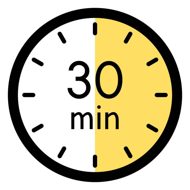 30 minutes,concept of time,timer illustration,vector. - 30 sayısı illüstrasyonlar stock illustrations