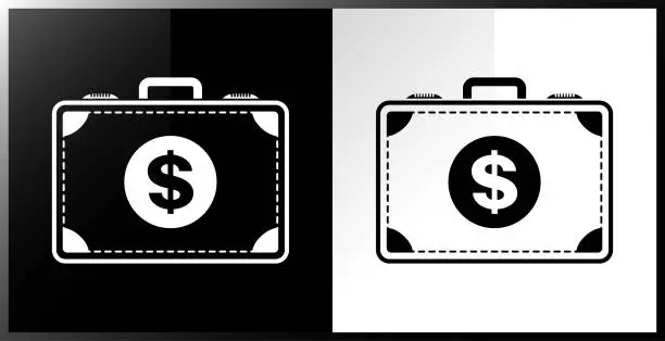 Vector illustration of Money suitcase icon.