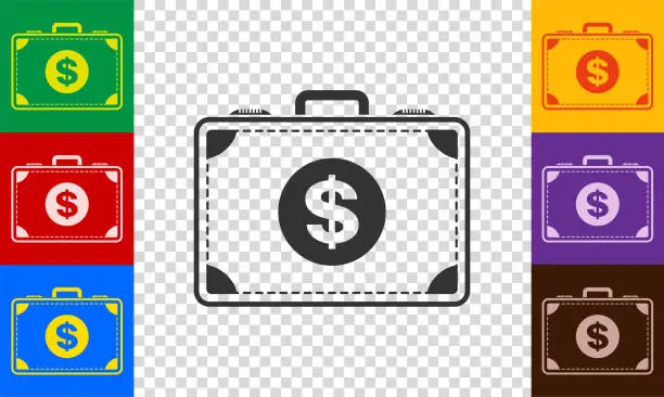 Vector illustration of Money suitcase icon.