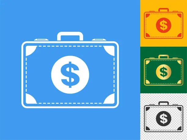 Vector illustration of Money suitcase icon.