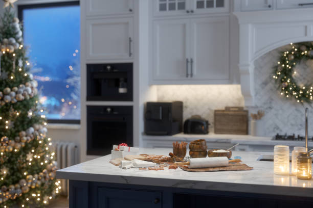 istock Baking Christmas Cookies In Kitchen 1438995123