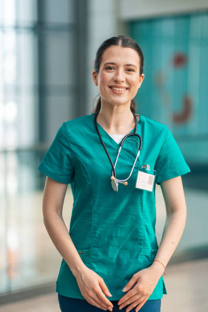 istock Female nurse with a bright smile 1438999256