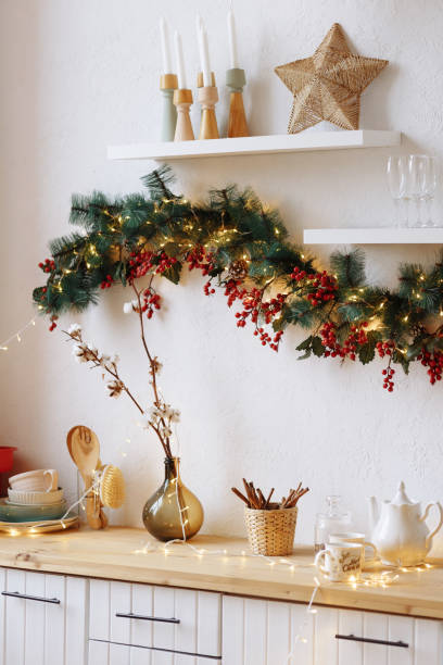 istock Christmas kitchen design in bright colors. 1439002185