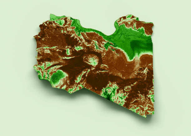 istock Libya Topographic Map 3d realistic map Color 3d illustration 1439006922