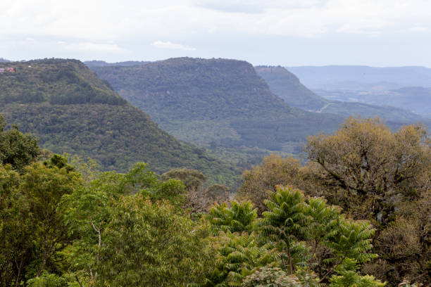 nieopisany krajobraz belvedere lookout w vale do quilombo (dolina quilombo) w pokryty chmurami dzień. - indescribable zdjęcia i obrazy z banku zdjęć