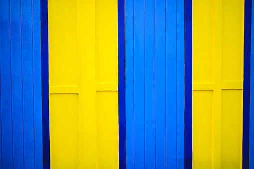 blue and yellow wooden texture.