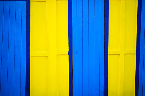 blue and yellow wooden texture.