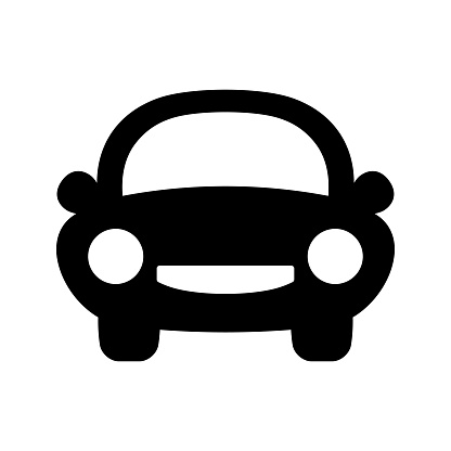 Car front flat icon. Auto style car logo design. Simple pictogram retro car. Isolated illustration automobile sign.