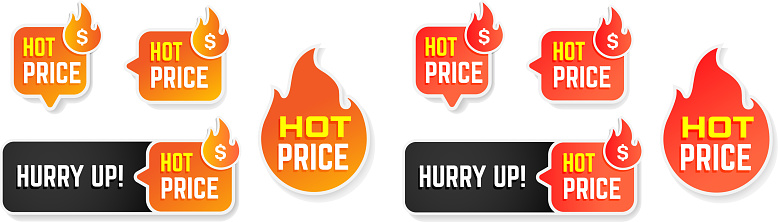 Hot Price Tag on White Background