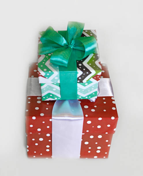 istock two beautiful gift boxes for congratulations on the holiday 1439031776