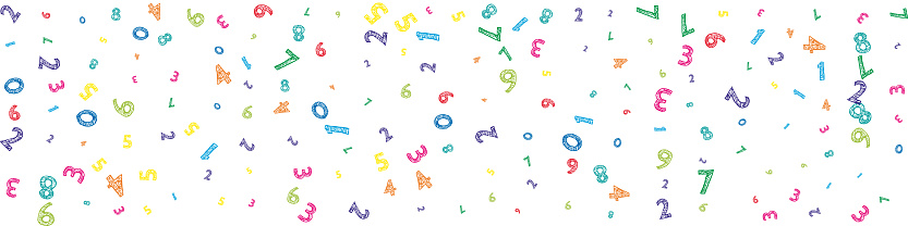 Messy Math Visual Falling Colorful Messy Numbers Math Study Concept With Flying Digits ...