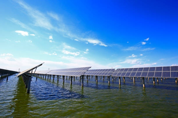 istock Solar panels on the water 1439073455
