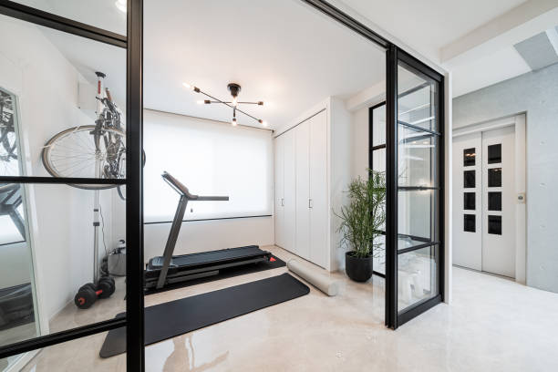 istock home workout room with modern style design 1439075884