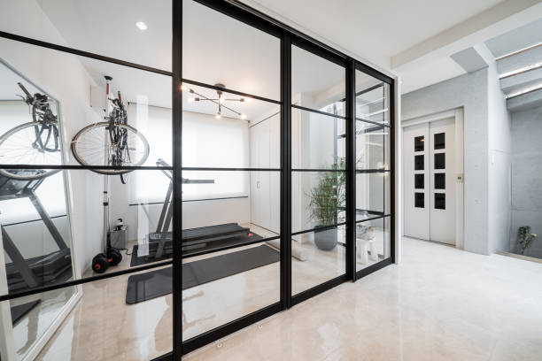 istock home workout room with modern style design 1439076440