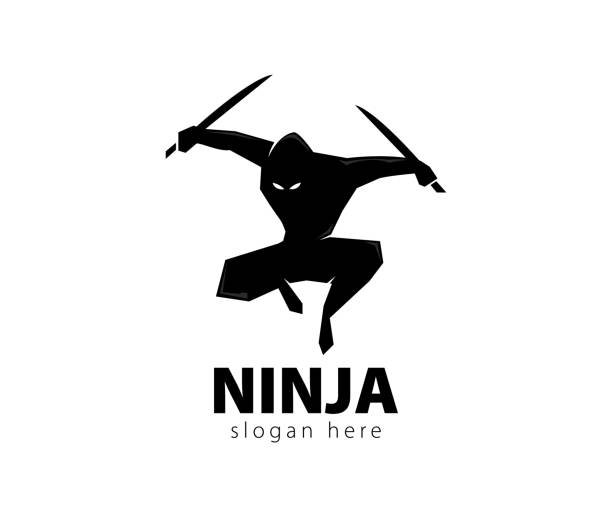 ilustrações de stock, clip art, desenhos animados e ícones de black ninja icon stock illustration - ninja