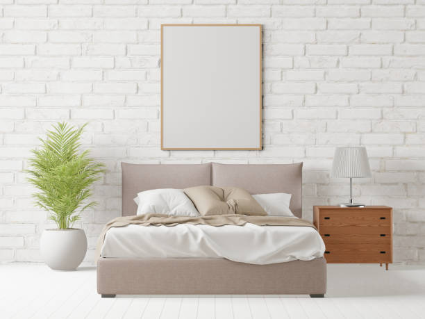 istock Poster Frame Mockup interior in a bedroom 1439089769