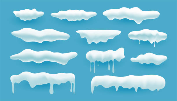 istock pack of decorative snowfall caps for winter season design 1439101796
