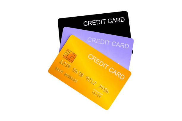 istock Credit card isolated on white background. 1439103455