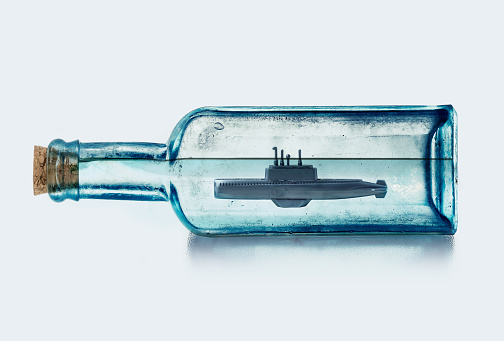 Submarine  in a bottle concept / idea