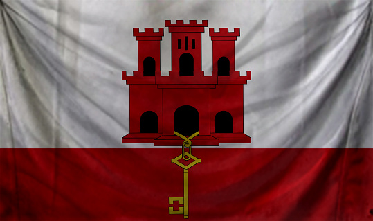 Gibraltar flag waving Background for patriotic and national design