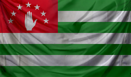 Abkhazia flag waving Background for patriotic and national design