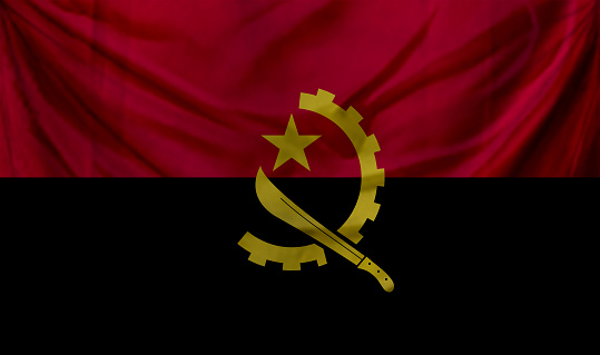 Angola flag waving Background for patriotic and national design