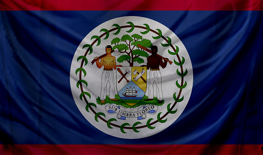 Belize flag waving Background for patriotic and national design